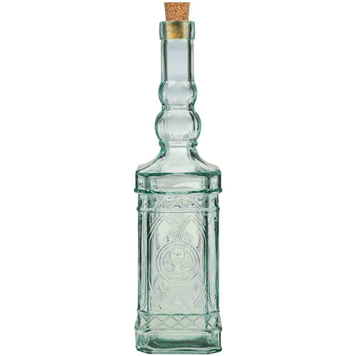 23.7 oz Ornate Recycled Glass Bottle With Cork