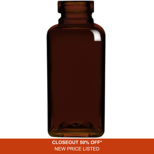 3.4 oz Orleans Glass Bottle Dark Amber