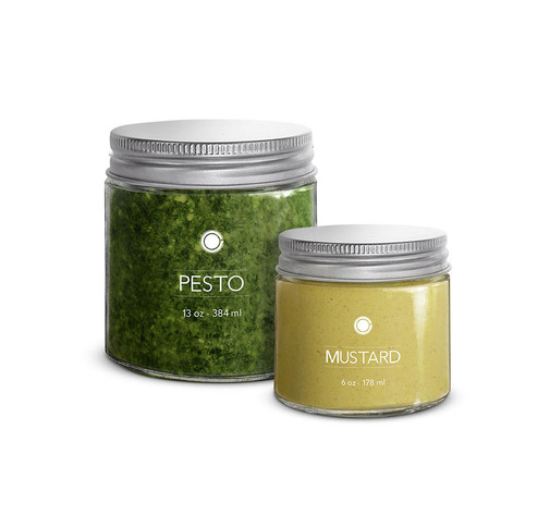 Pesto jar and mustard jar