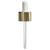 Dropper with Gold Aluminum Collar & White Bulb 24/410, 78mm Glass Pipette - Sample
