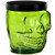 15 oz Sugar Skull Glass Container Lime with Black Metal Lid
