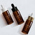 1 oz Cylindra Dark Amber Glass Bottles Group with Multicolor Droppers