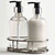 Double 8 oz Apothecary Bottle Chrome Metal Stand with Lotion and Soap and Chrome Pump Caps