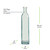 12.7 oz Rectangle Recycled Glass Bottle Dims
