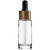 Dropper with Gold Aluminum Collar & Black Bulb 24/410, 78mm Glass Pipette with Clear Bottle