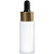 Dropper with Gold Aluminum Collar & Black Bulb 24/410, 78mm Glass Pipette with Glossy White Bottle