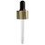 Dropper with Gold Aluminum Collar & Black Bulb 24/410, 78mm Glass Pipette - Sample