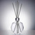 Reed Diffuser Fiber Sticks 10" Grey with Glass Bottle and Silver Chrome Diffuser Screw Cap