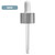 Dropper with Matte Aluminum Collar & White Bulb 24/410, 78mm Glass Pipette NEW