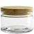 Neo10 Natural Bamboo Lid, 80mm Diameter with 4 oz Calypso Glass Jar in Clear