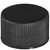 Kila Screw Cap 28/410, Glossy Black Plastic Ribbed Skirt with PE Liner