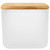 Bamboo Lid Square For 7572 with White Candle Jar