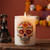 Kaleido Sugar Skull on White Jar - Fiesta with Dia de los Muertos Skeleton Figurine and Candle