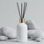 Apothecary Reed Diffuser Bottle Set, Gold Screw Cap, 8 oz Glossy White with Beach Rocks