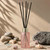 Apothecary Reed Diffuser Bottle Set, Gold Screw Cap, 4 oz Frosted Pink on Sand with Seashells and Pumice