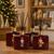 Holiday Nutcracker Reed Diffuser Bottle Set, Red – Mix Case with Black Diffuser Reeds in Living Room at Christmas