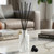Apothecary Reed Diffuser Bottle Set, Black Cork, 4 oz Frosted with Diffuser Oil and Reeds in Living Room on Center Table