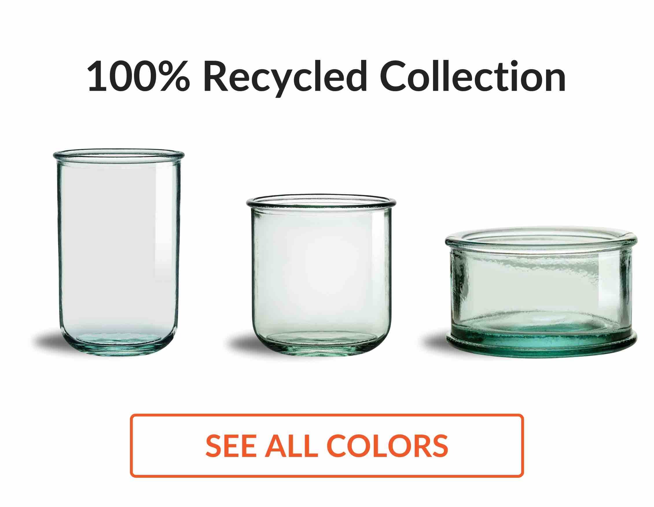 100 percent recycled glass containers