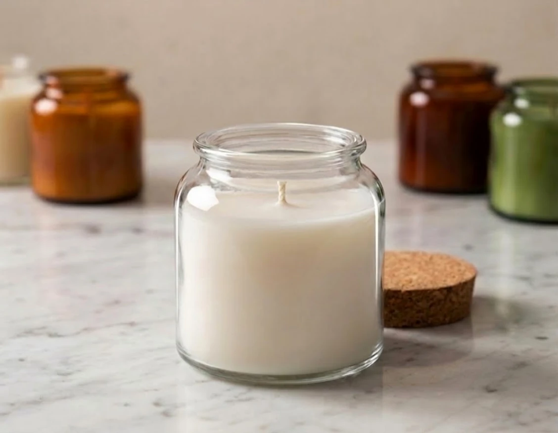 8 oz apothecary jar with cork closure for artisan candles