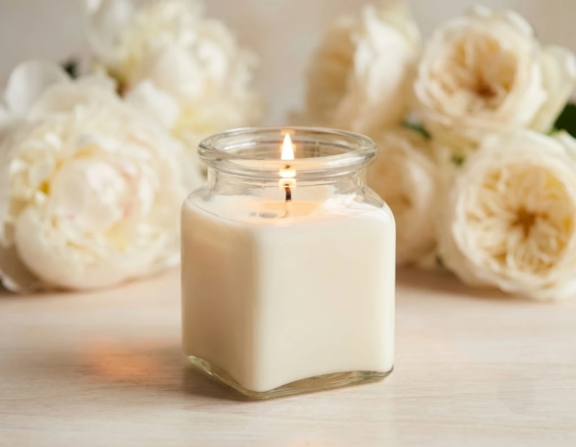 8.5 oz square glass candle jar