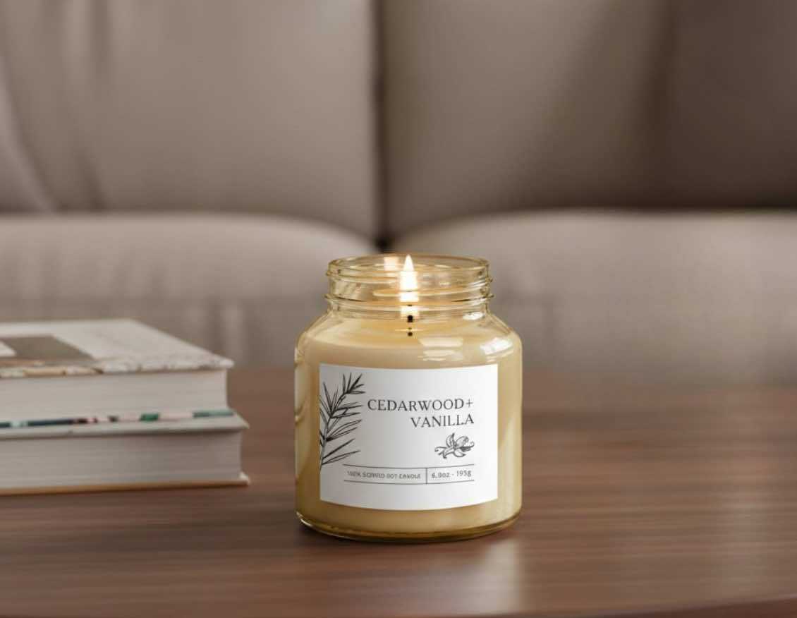 8 oz apothecary glass jar for poured candles