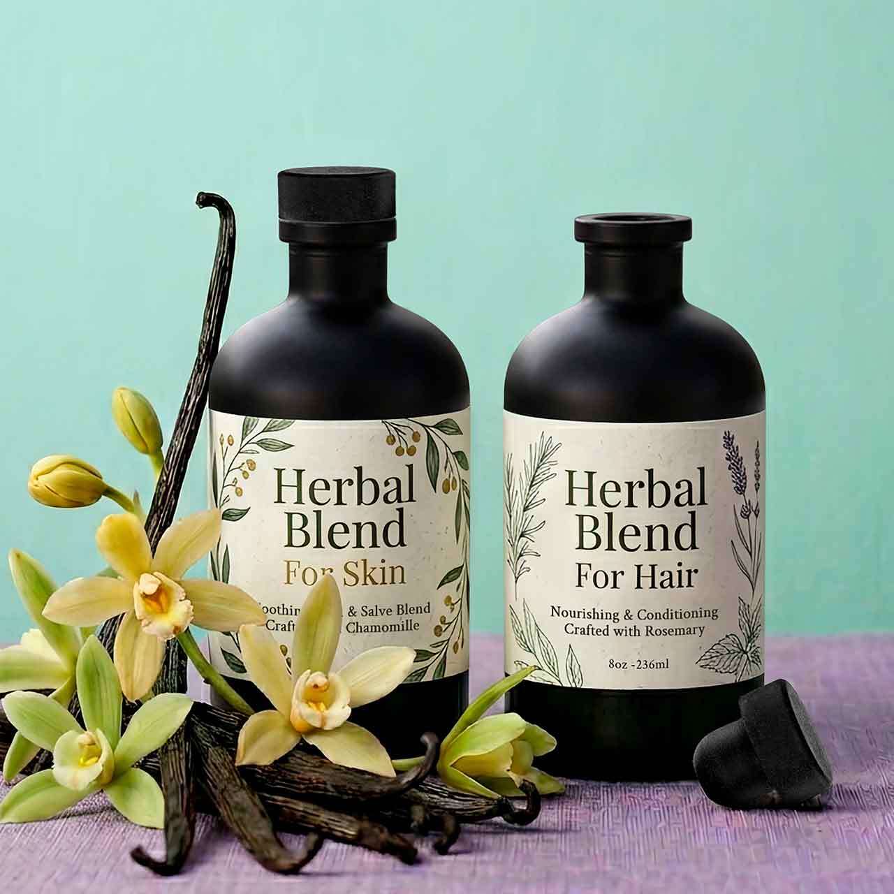 Black Apothecary Bottle for Bath and Body