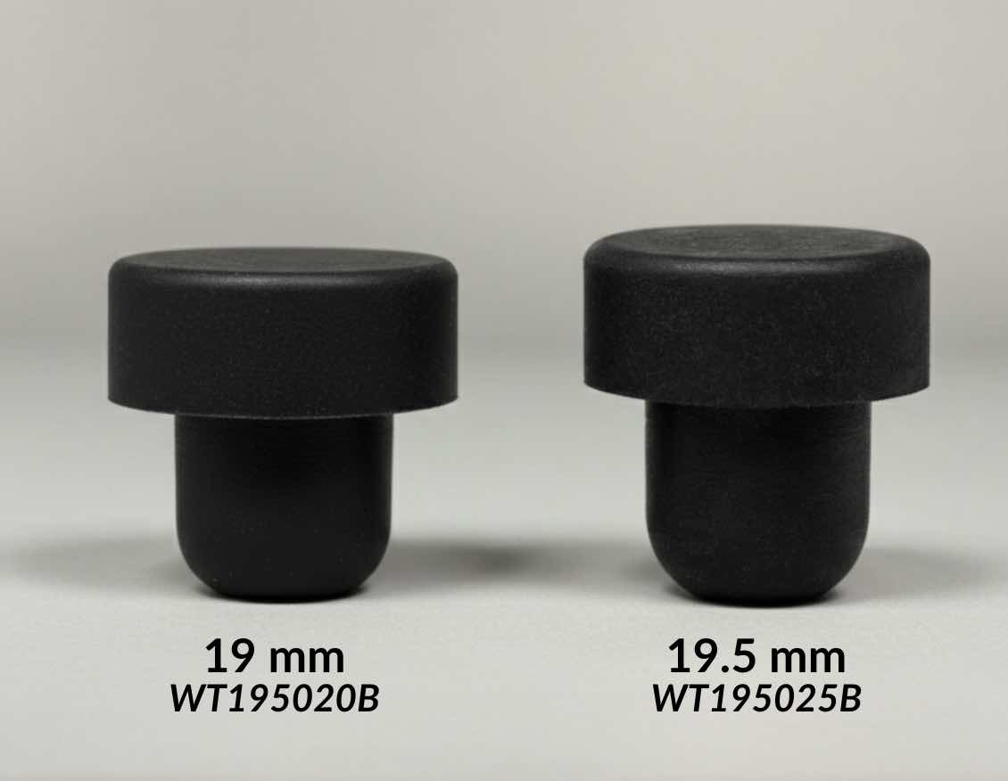 Black synthetic bar tops for bottles