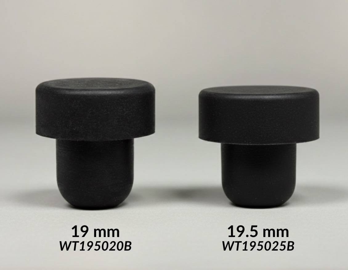 Black synthetic bar tops for bottles