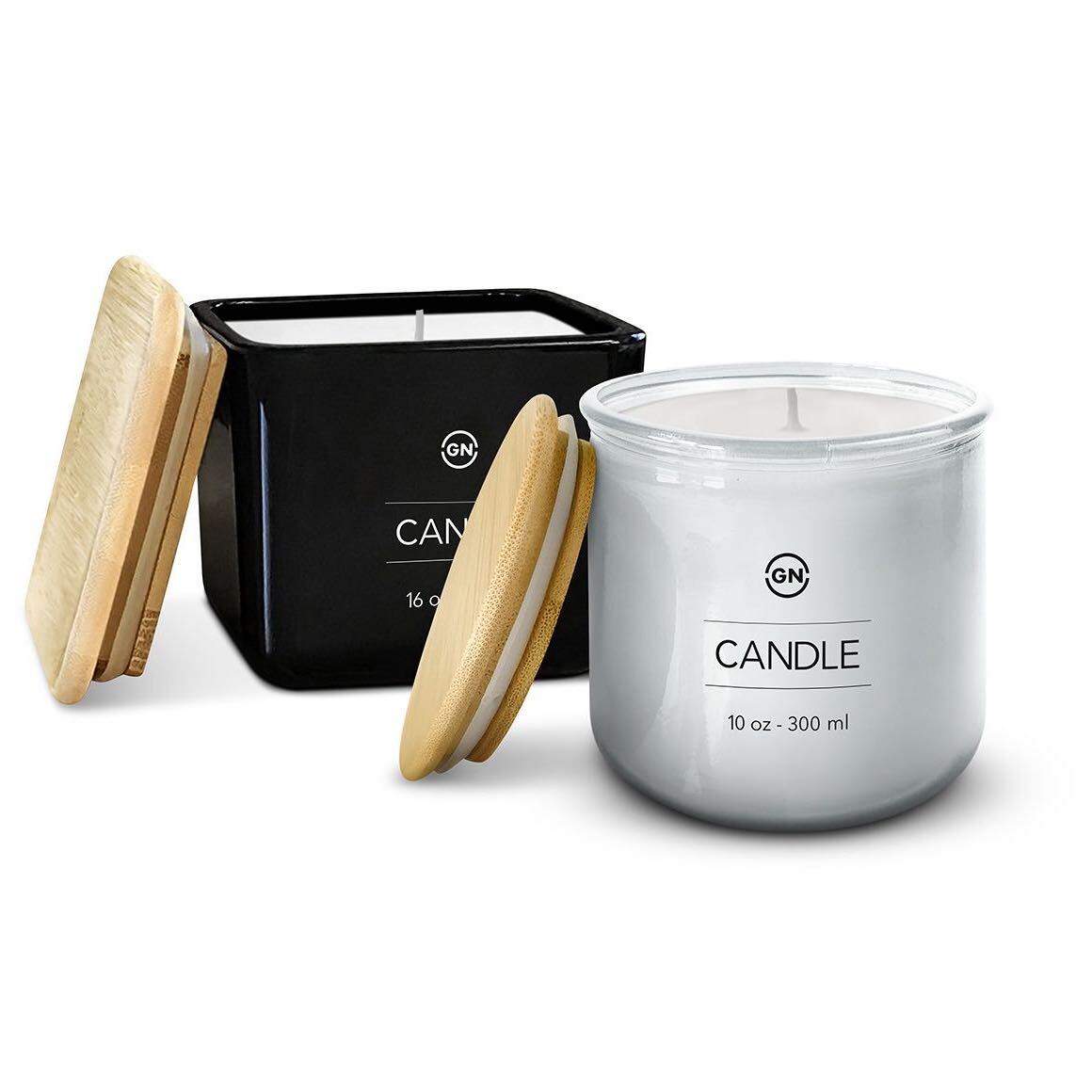 Square and circle candle containers