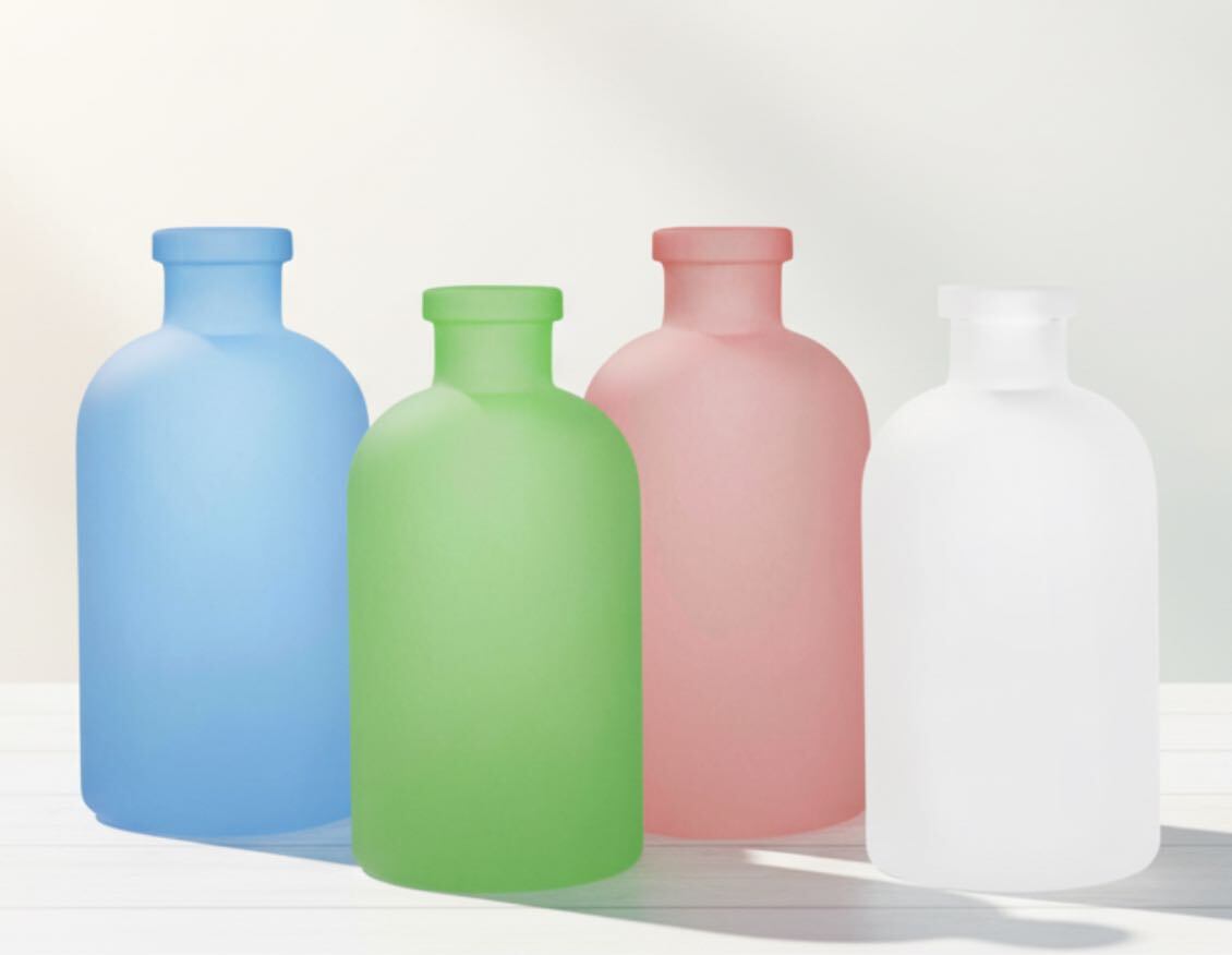 Frosted Spring Colors Apothecary Bottles