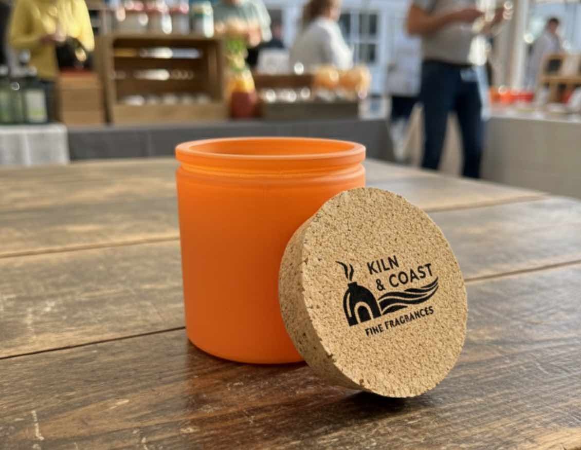 Custom printed cork lids with branding