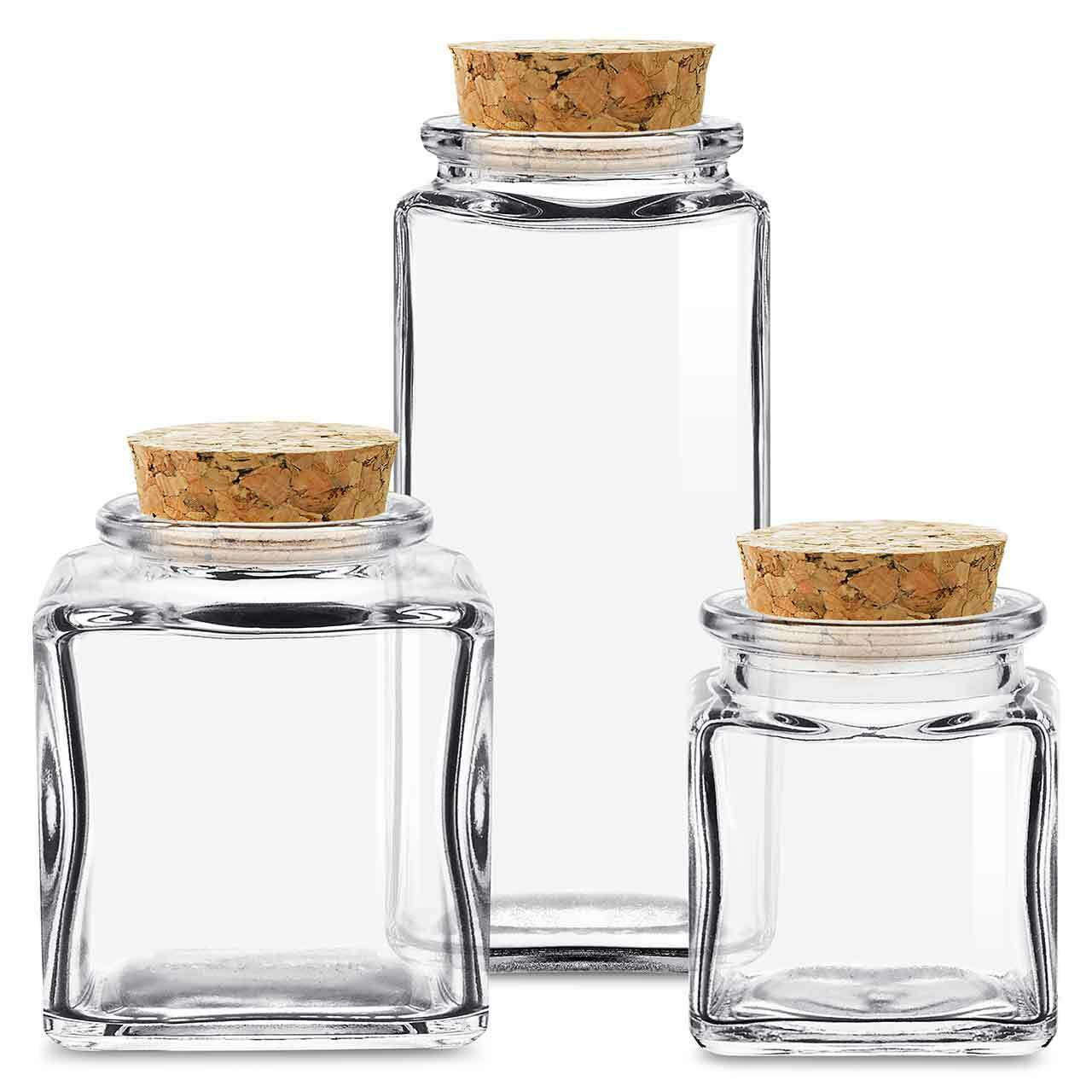 Glassnow salts, herbs, and spices jars