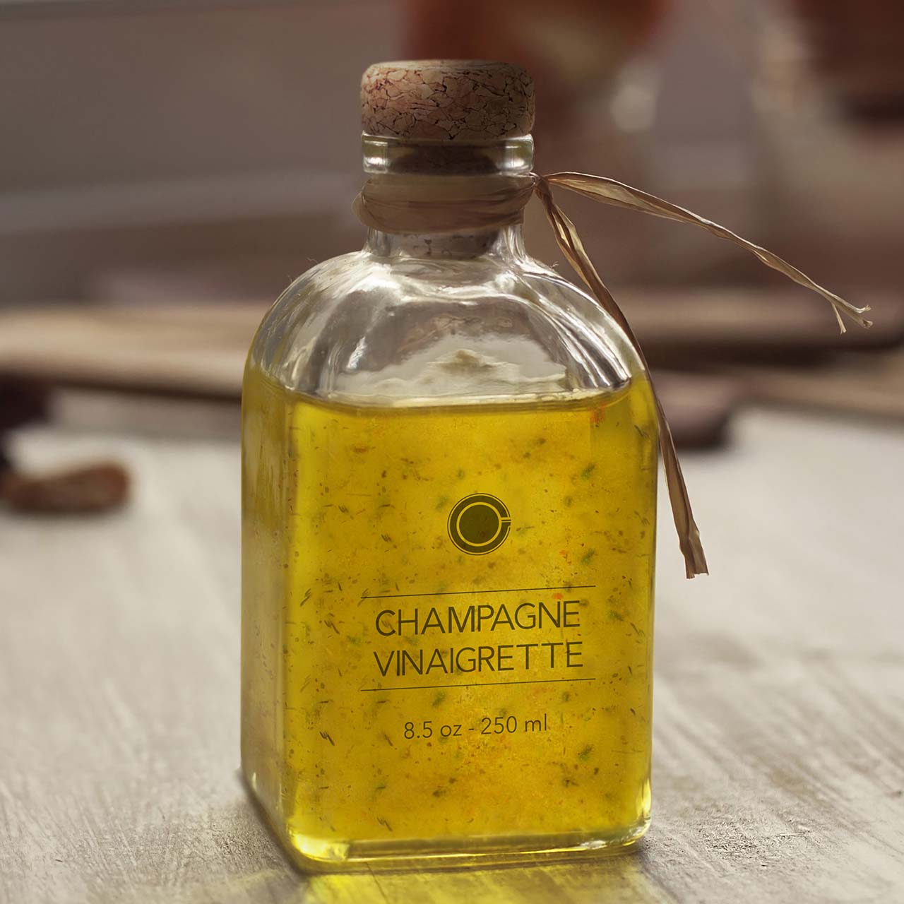 Glass bottle of Champagne Vinaigrette