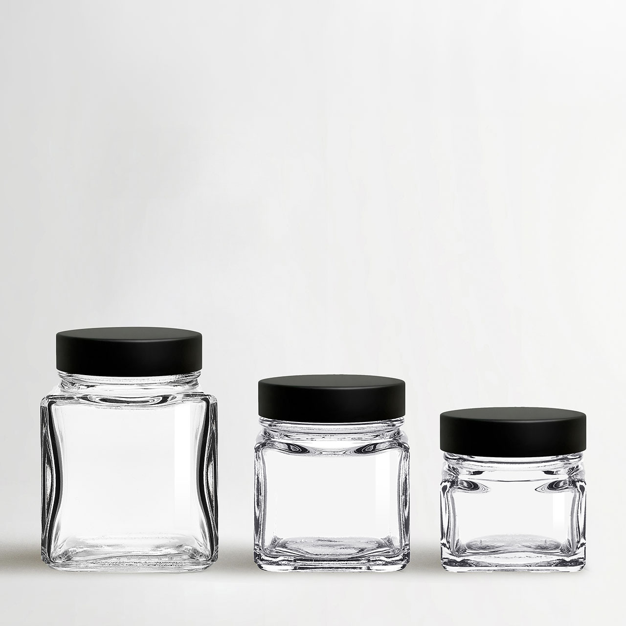 Glassnow Small Square Glass Jars