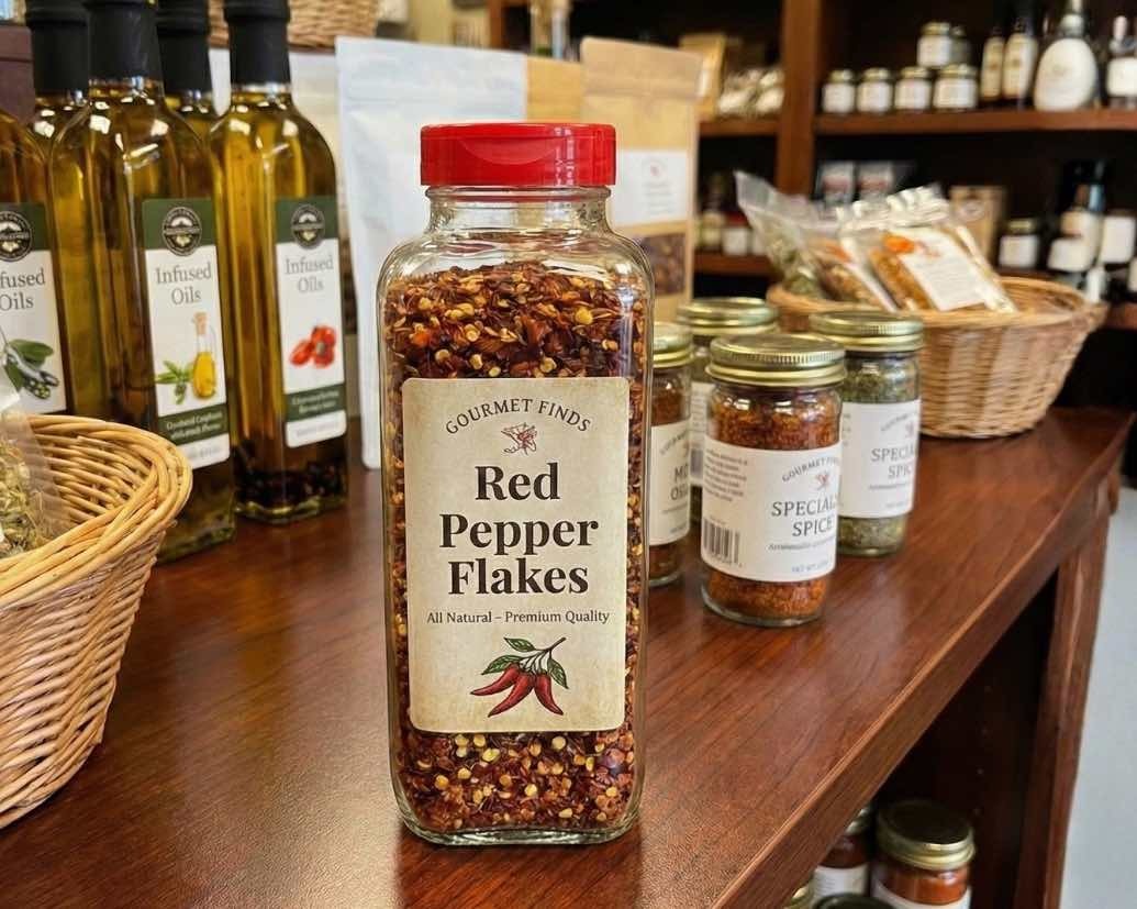 Red spice cap on glass jar from Glassnow packaging system