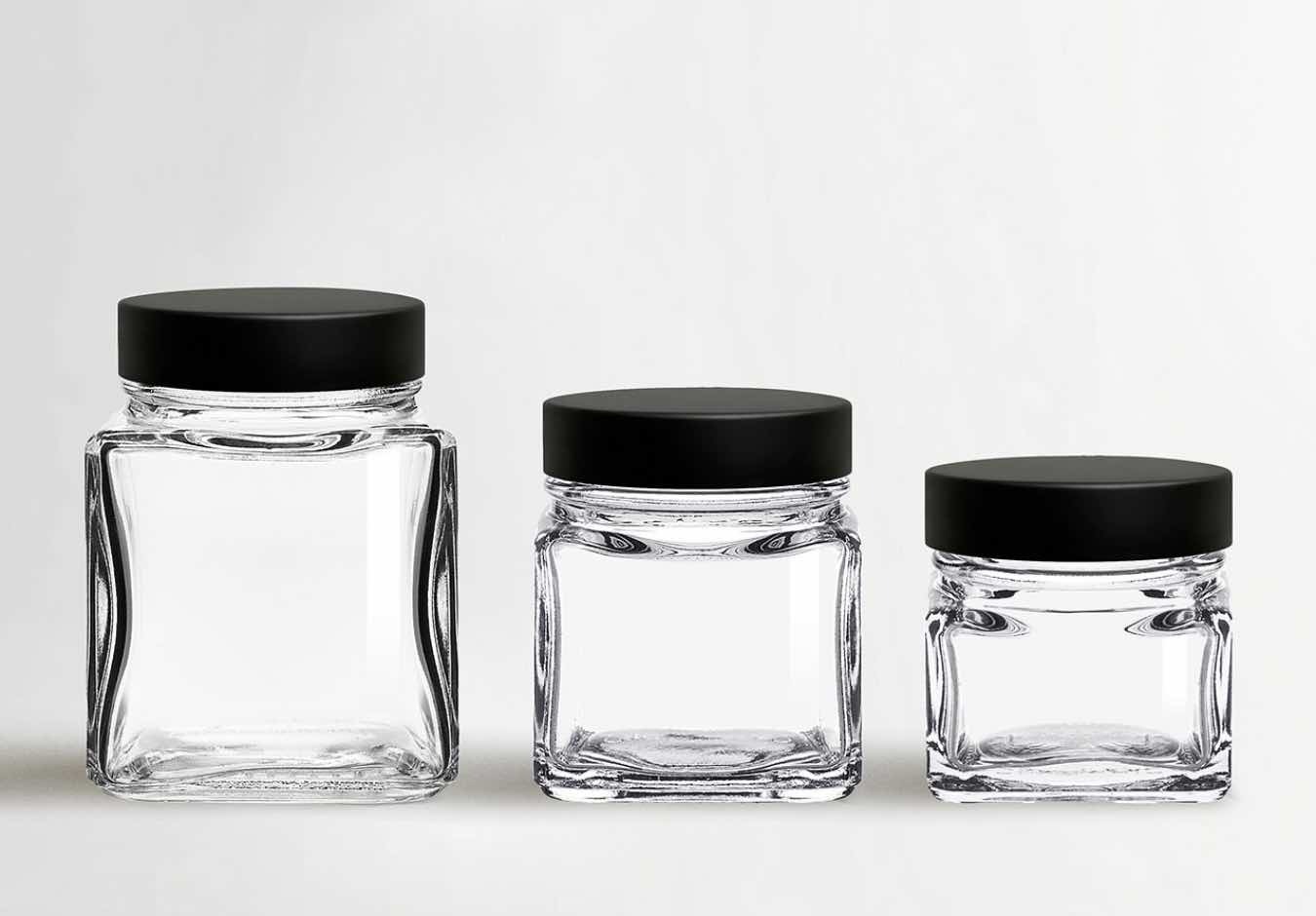 Square Glass Jar Collection Bulk
