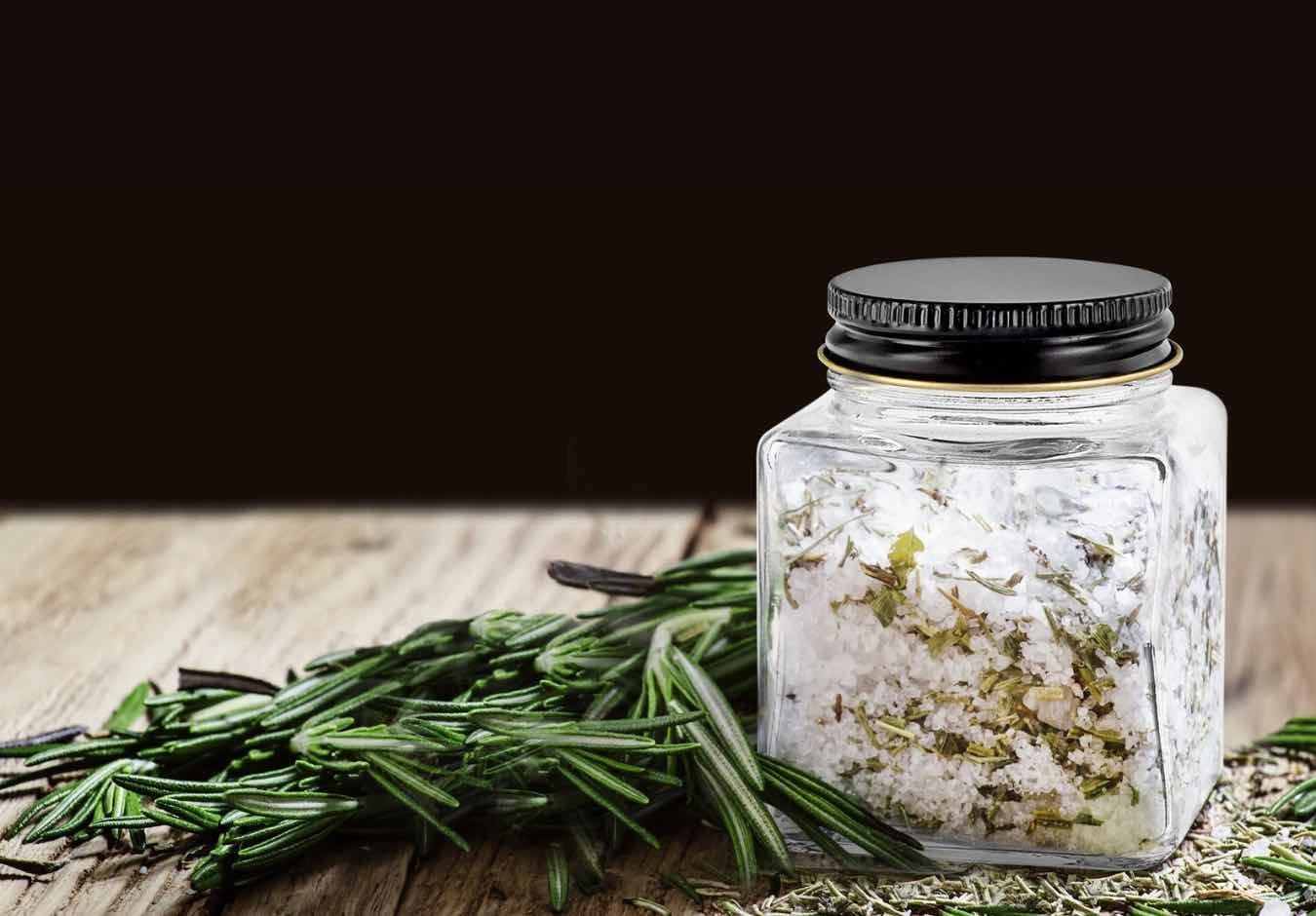 Square Glass Jar For Gourmet Salts