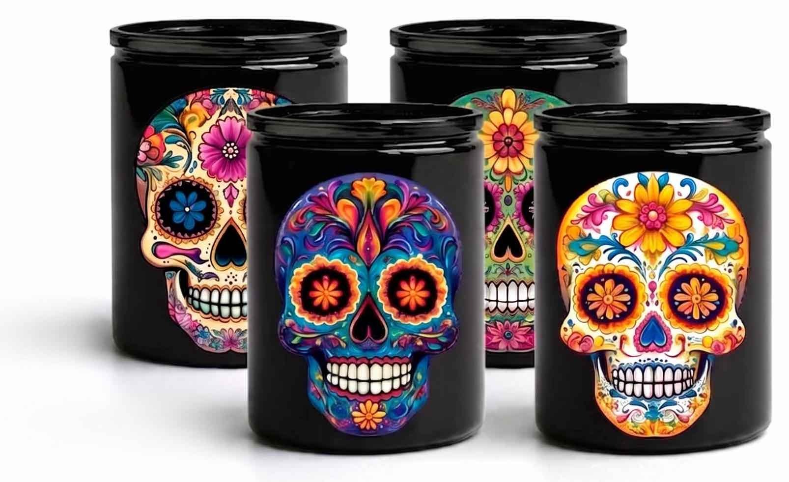 Kaleido Sugar Skull Jars