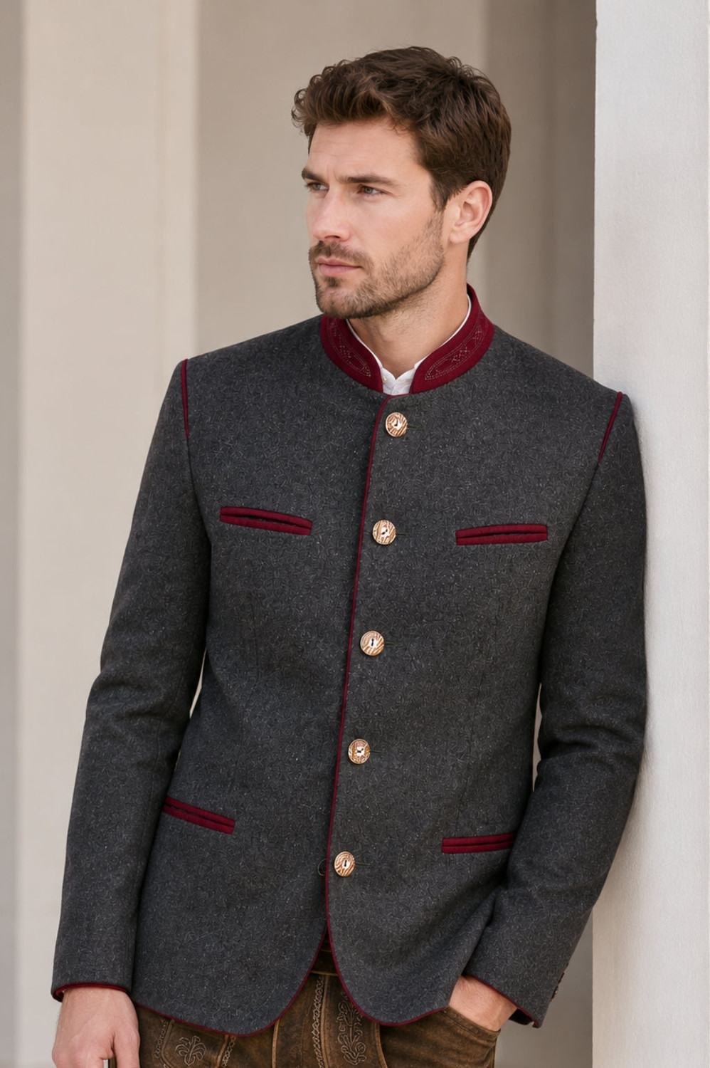 Ammergau Grey Trachten Jacket