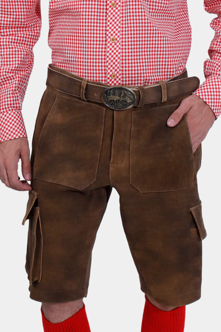 Cargo leather shorts men Franck Ribery