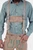 Close-up of a man wearing a green checkered shirt and beige lederhosen with suspenders featuring intricate green embroidery.
