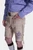 Man in light beige lederhosen with blue embroidery, front and back pockets, and a side knife pocket