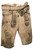 Front view of authentic lederhosen shorts men with beautifully embroidered deer and floral patterns, paired with a sturdy belt and traditional buckle design.