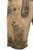 Side angle of lederhosen shorts men showing decorative buttons and side pockets, accentuating the worn leather look ideal for Oktoberfest.