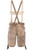 Back view of lederhosen for men with adjustable suspenders and rustic leather finish, ideal for a classic Oktoberfest outfit.