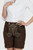 Brown traditional shorts with embroidery worn by a person on a white background
