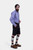 side view of a man wearing Vespucci Cargo Lederhosen with 6 pockets in black color.