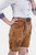 Side view of the Diane Kruger Lederhosen, highlighting the detailed embroidery and the belt buckle