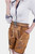 Side view of the Diane Kruger Lederhosen, highlighting the detailed embroidery and the belt buckle