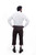 The back view of a man wearing Monte Carlo Bundhosen and a white shirt. The craftsmanship of the dark brown leather pants is highlighted, showing the intricate details and secure fit from behind. Paring with traditional socks and brown shoes 